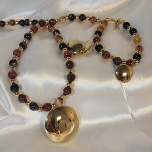 💖18K  Gold Plated Multicolor Pearl 4 pcs Necklaces  Jewelry Set